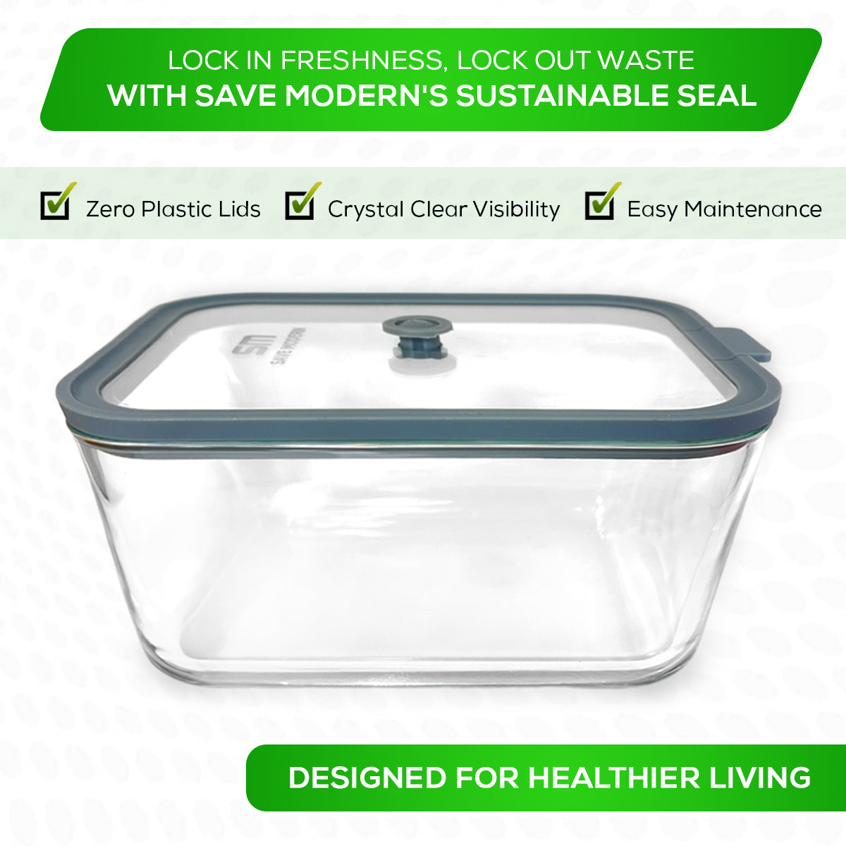 SAVE MODERN Glass Food Storage Containers with Lids – 4-Pcs Set Glass Containers for Food Storage – Microwave and Dishwasher-Safe – Borosilicate Glass Storage Container with Airtight Glass Lids