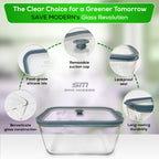 SAVE MODERN Premium Glass Food Storage Containers (4-Piece Set)